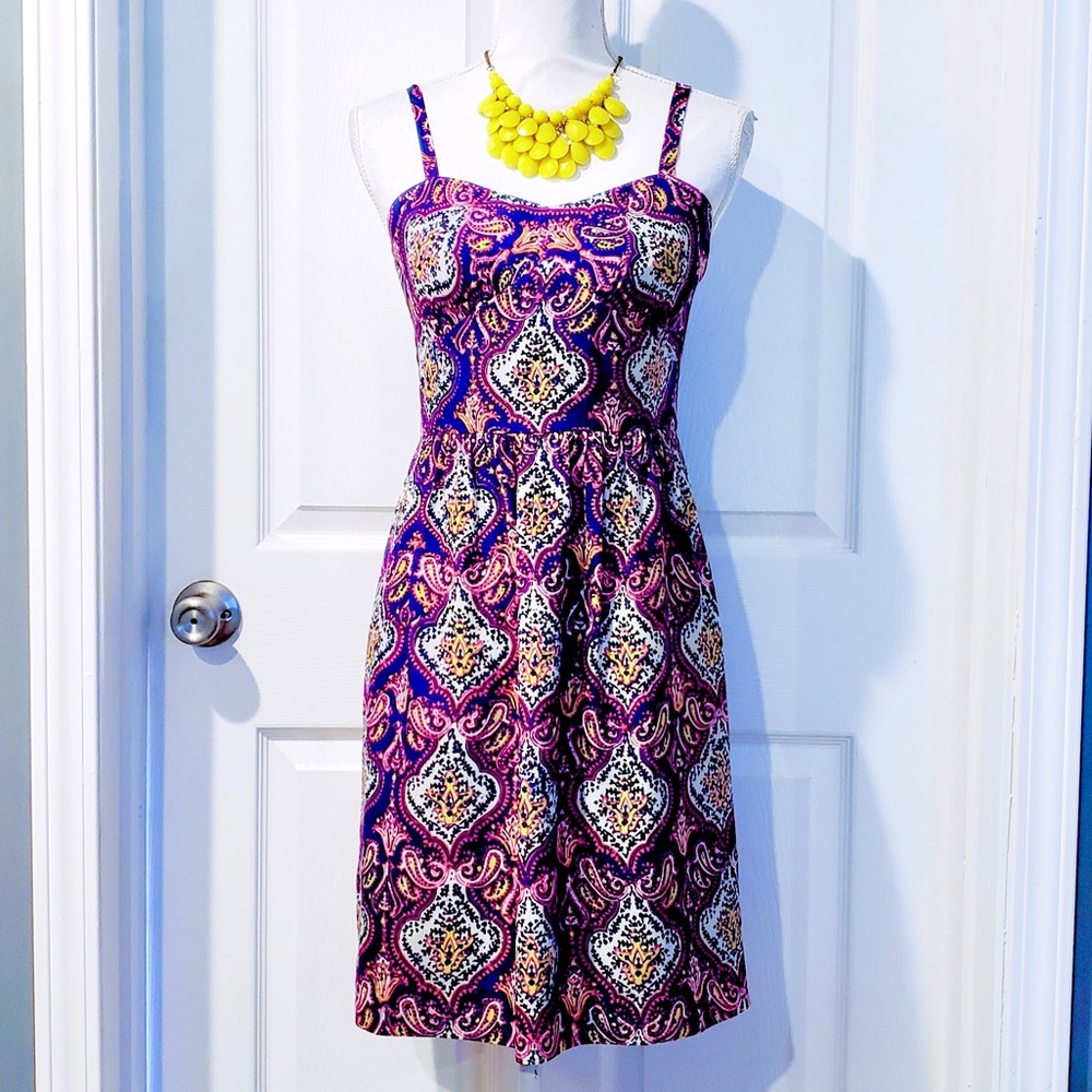 J. CREW Medallion Paisley Print Tank Dress